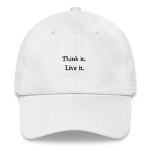 Load image into Gallery viewer, Think it. Live it. White Cap
